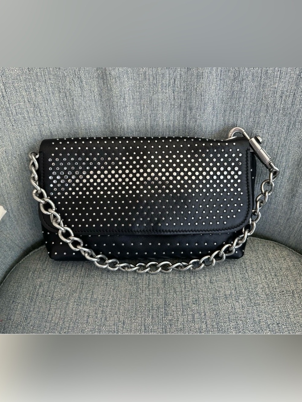 Marc By Marc Jacobs Palladium Dégradé Studded Shoulder Bag $598 132119